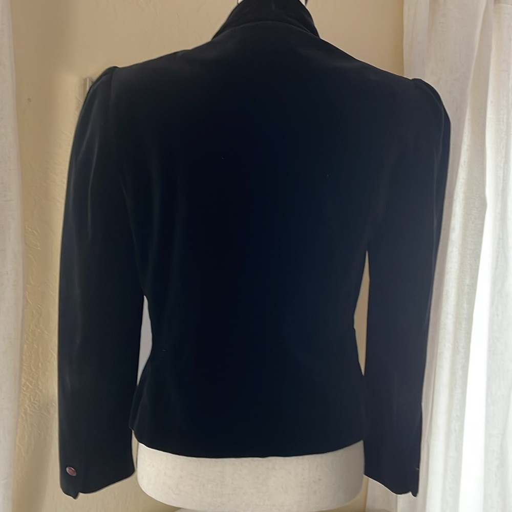 Vintage Chaus Double Breasted Black Velvet Lined Blazer size 12 - Picture 3 of 7